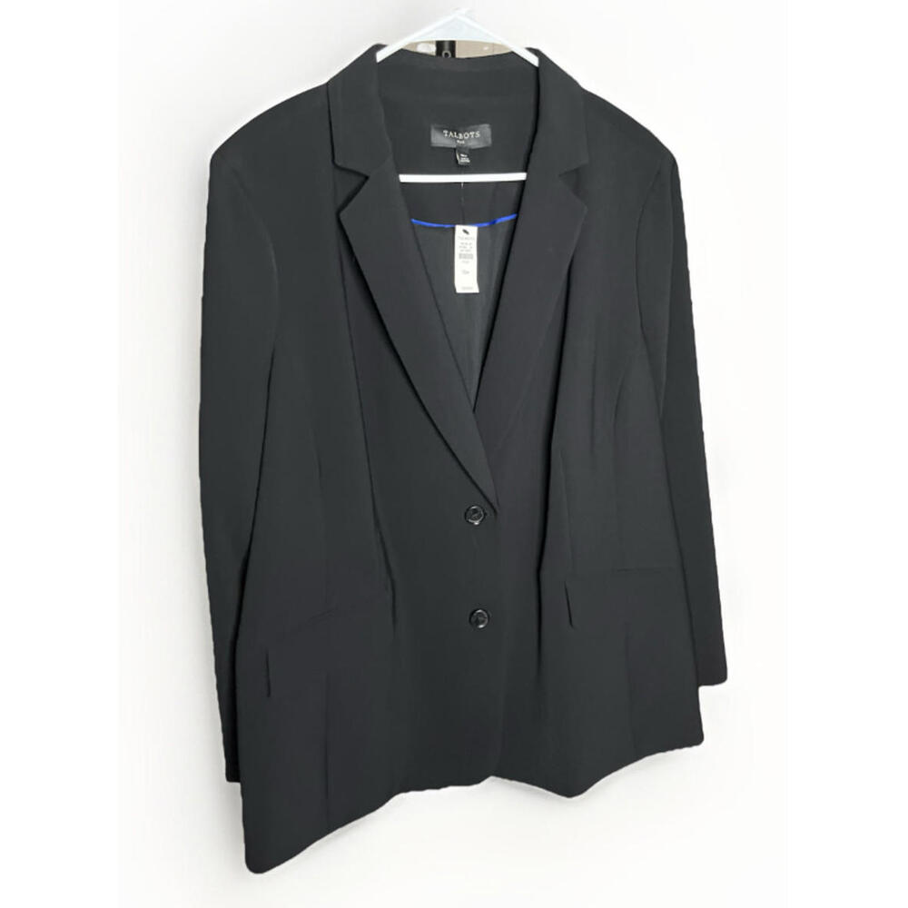 Talbots Black Plus Size Career Blazer Jacket NWT 18W